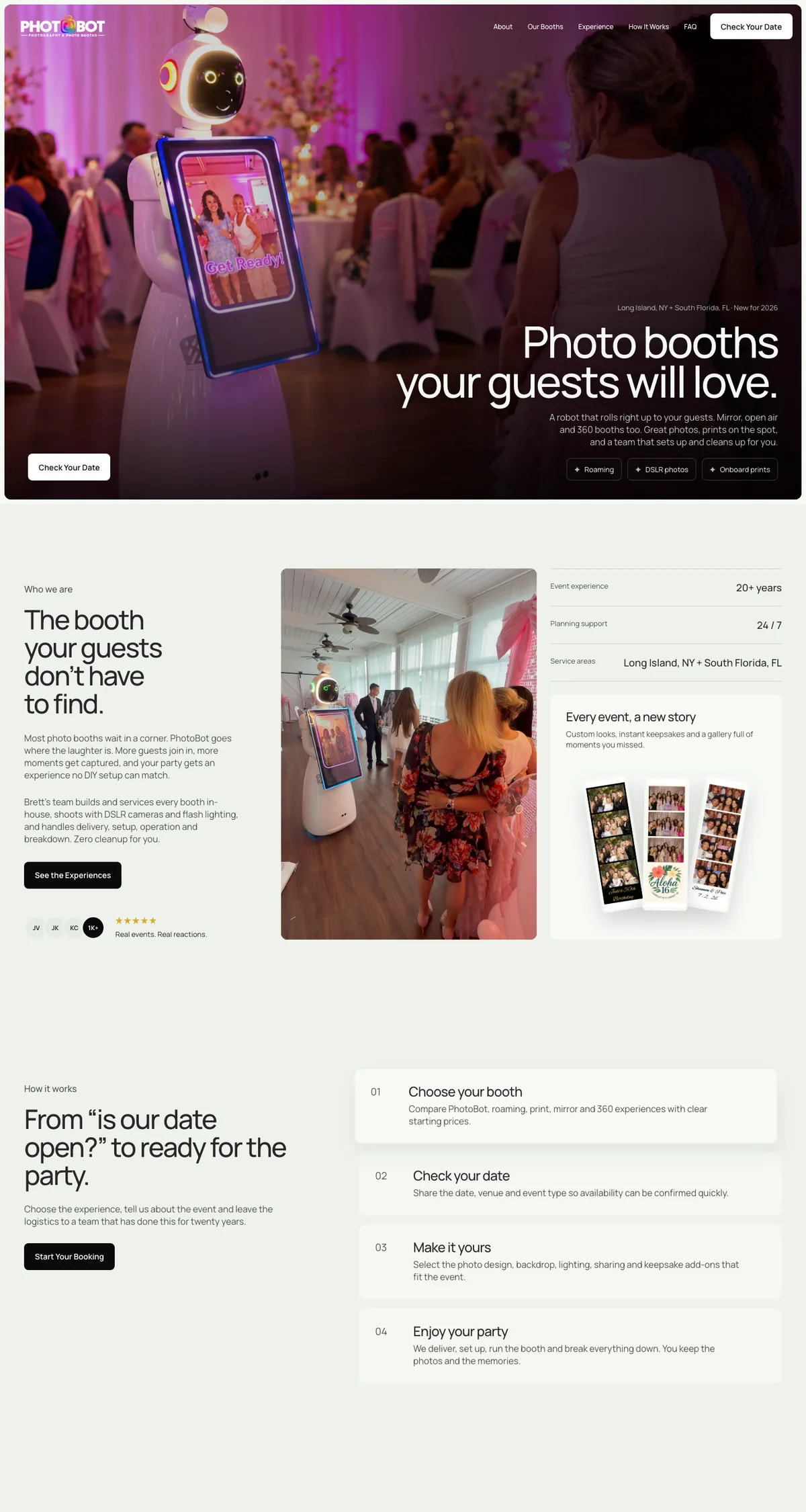 PhotoBot Photography website on desktop